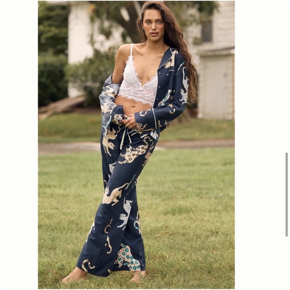 NWT Anthropologie Cecilia Pettersson Flannel Animal Print Pajama Pants Bottoms L - Picture 9 of 13